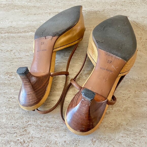 Vintage Prada Silver Logo Slingback Kitten Heels - Picture 8 of 8